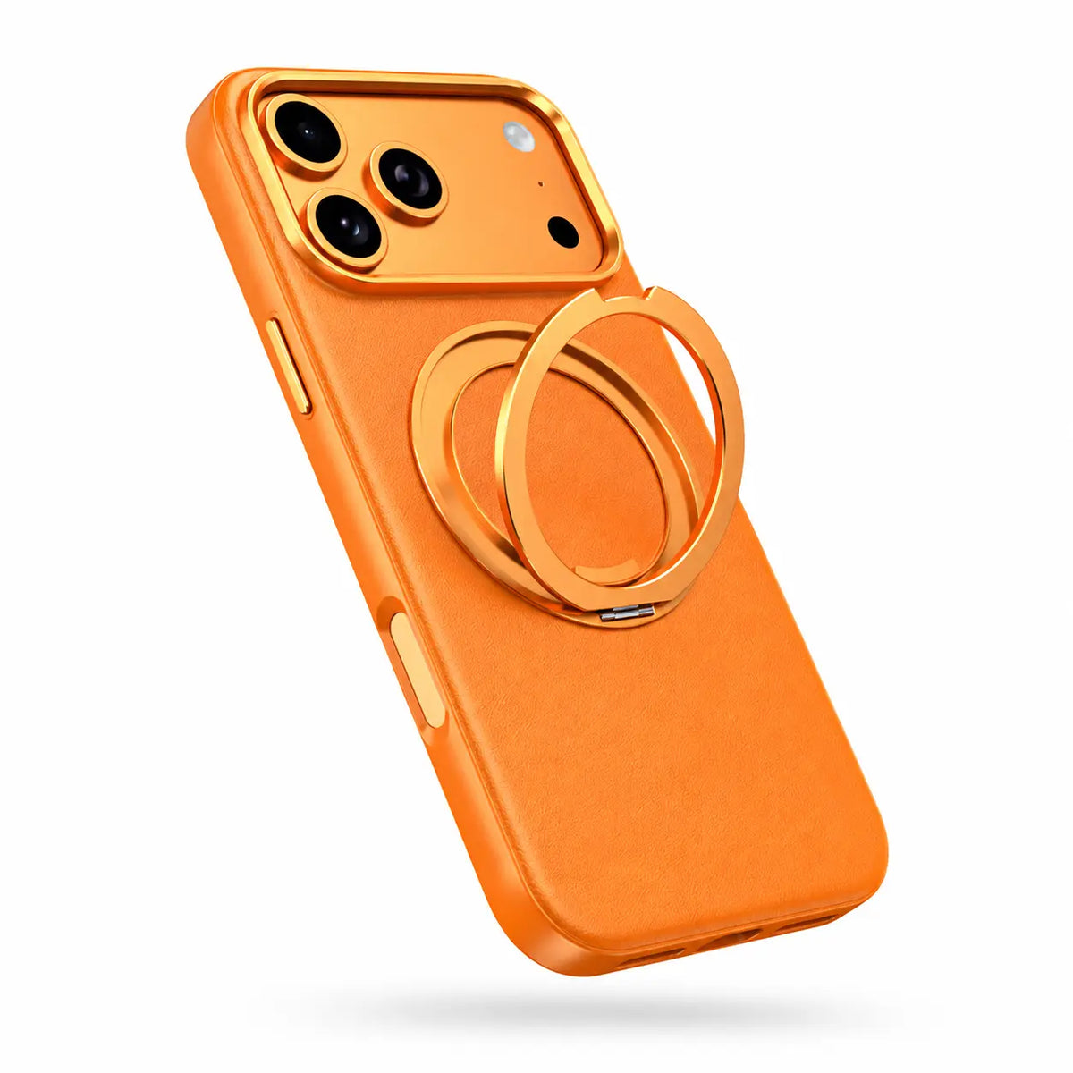 Leather Phone Case with Folding Ring Stand