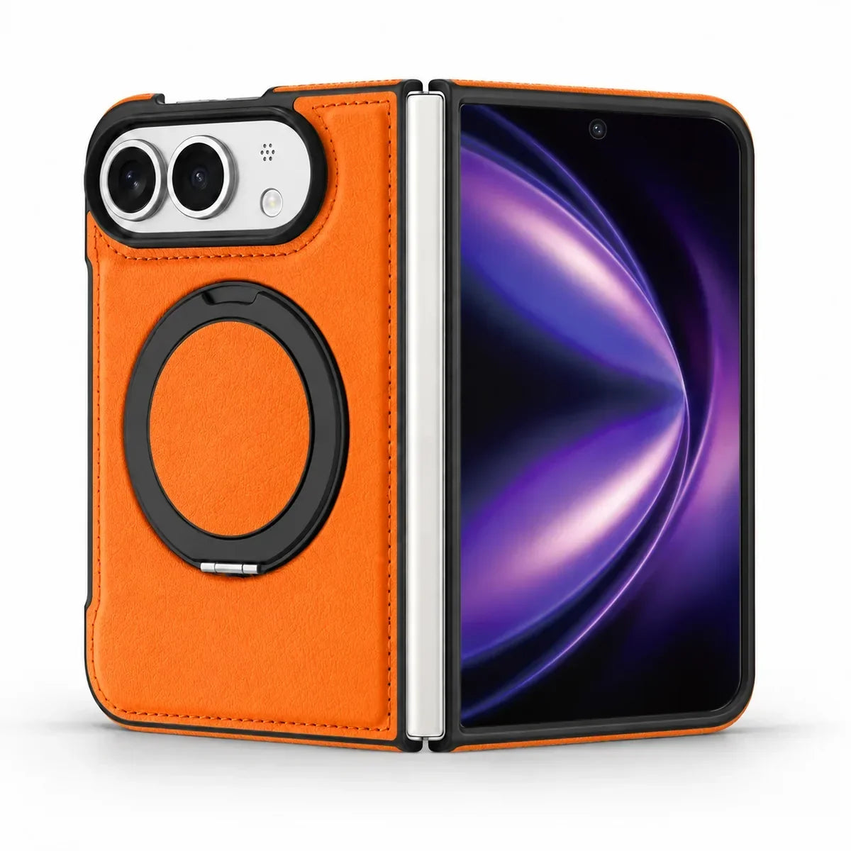 Leather iPhone Duo Case with Ring Kickstand