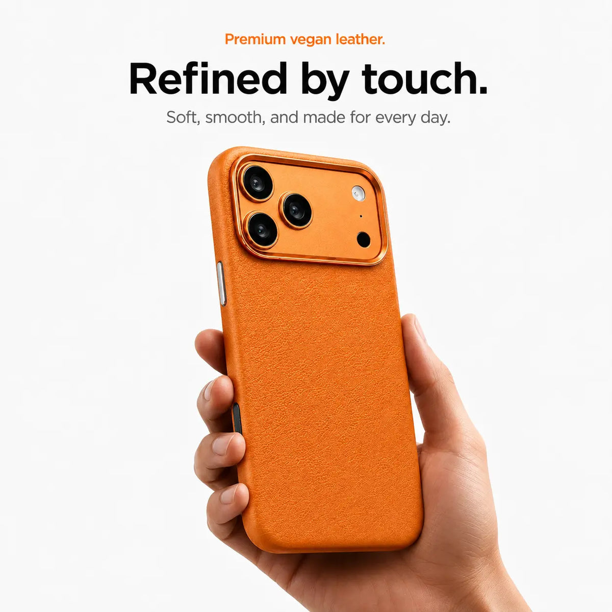 Leather iPhone Case with Metal Lens Frame