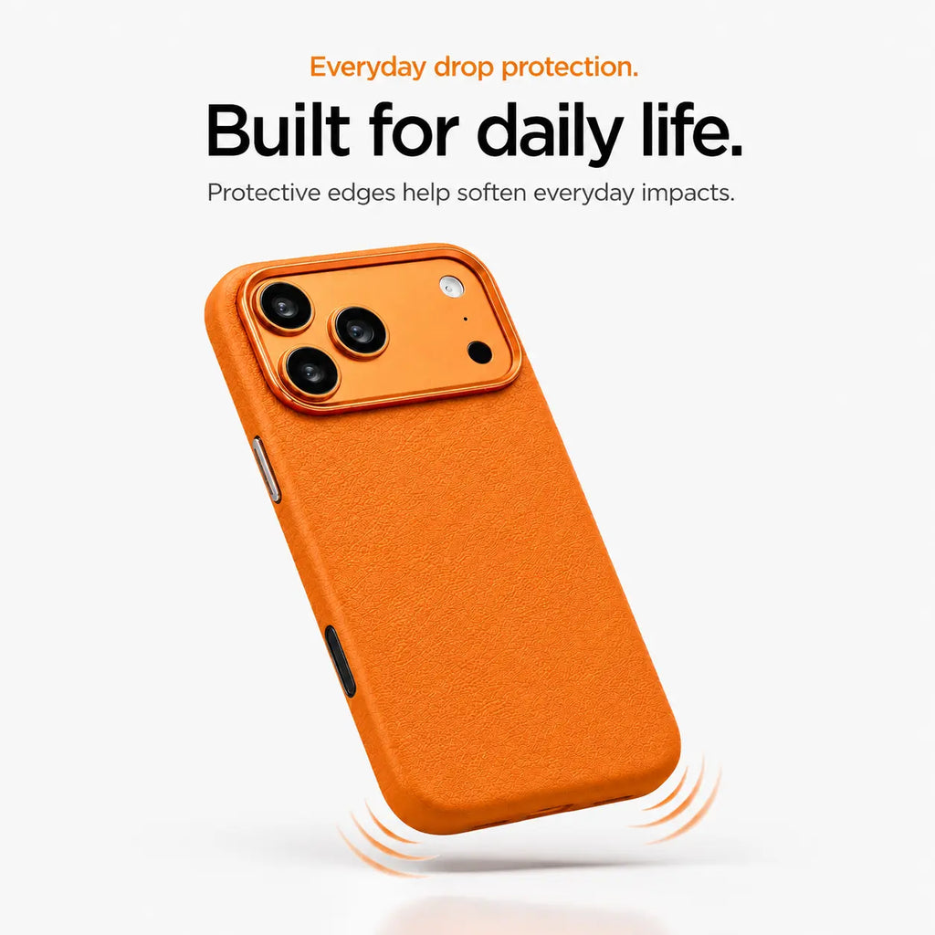 Leather iPhone Case with Metal Lens Frame