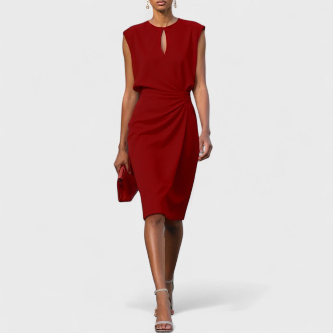 Clara Ruched Waist Midi Dress_5