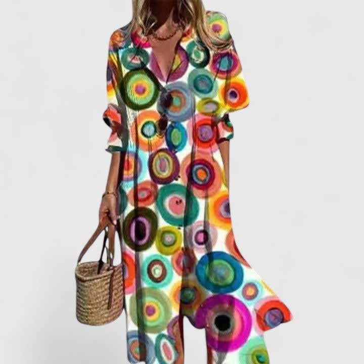 Helle Printed Button Front Maxi Dress_7