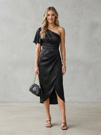 Talia One Shoulder Satin Midi Dress_1
