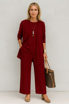 Sofia Wide Leg 3 Piece Pant Set_3