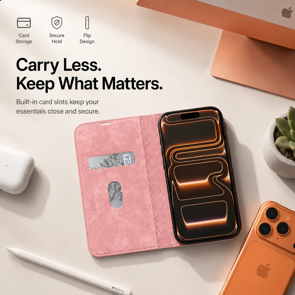 Leather MagSafe Flip Phone Case