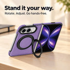 Leather iPhone Duo Case with Ring Kickstand