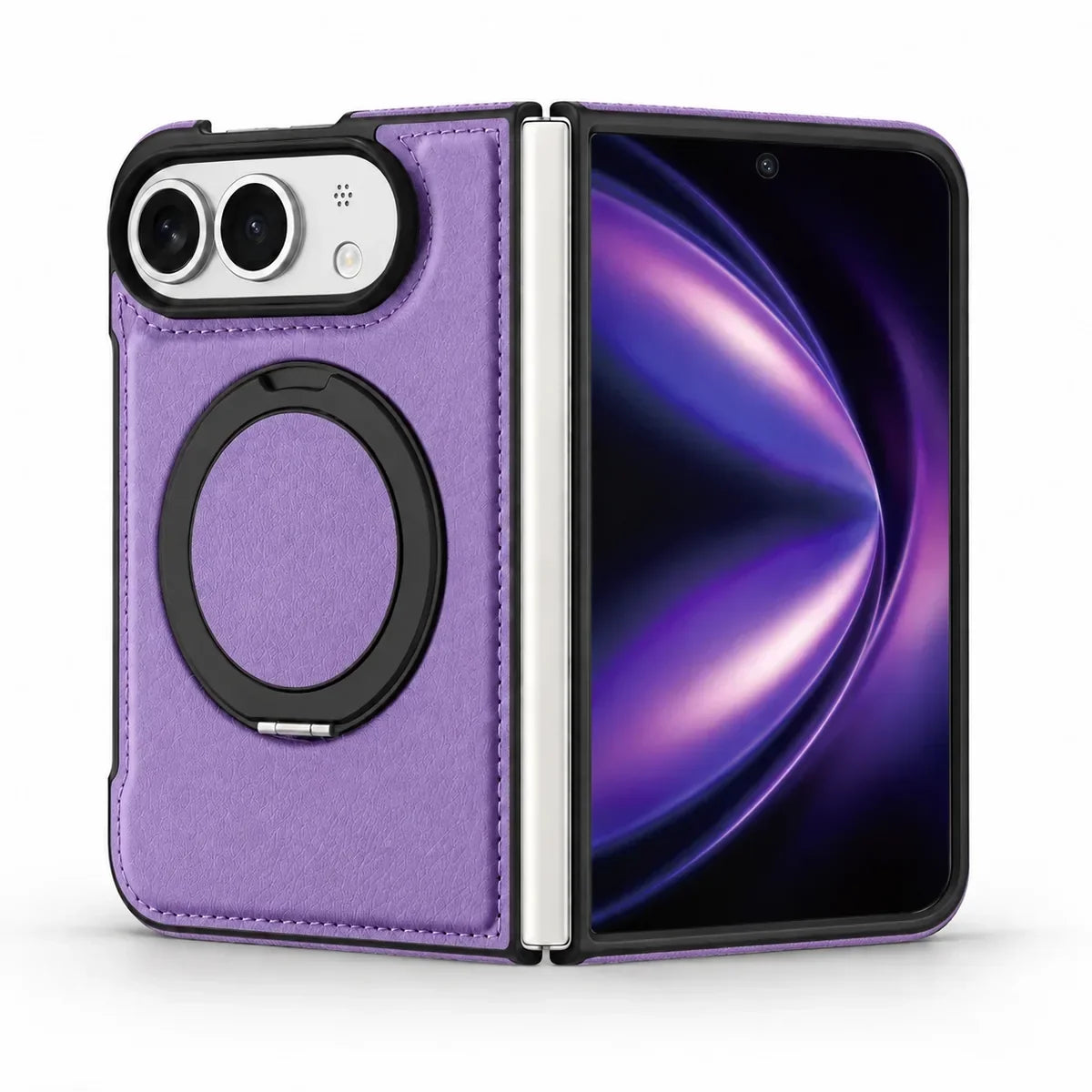 Leather iPhone Duo Case with Ring Kickstand