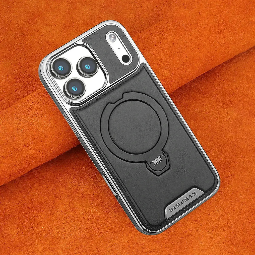 MagSafe Leather Phone Case with Ring Stand