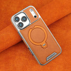 MagSafe Leather Phone Case with Ring Stand