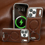 MagSafe Leather Phone Case with Ring Stand