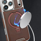 MagSafe Leather Phone Case with Ring Stand