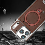 MagSafe Leather Phone Case with Ring Stand