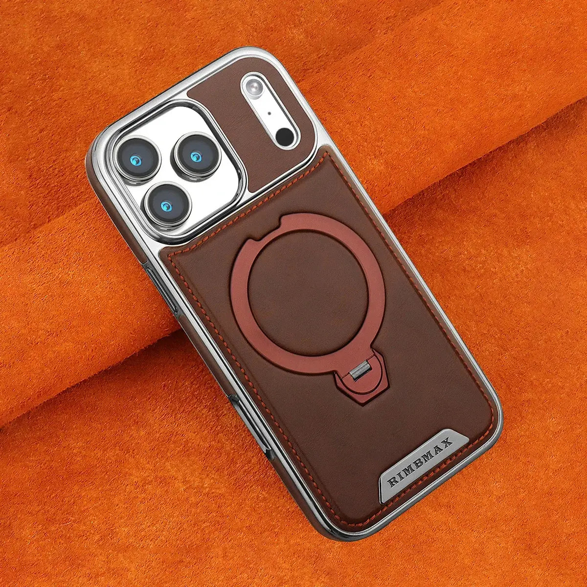 MagSafe Leather Phone Case with Ring Stand
