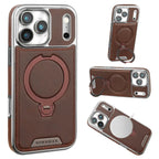 MagSafe Leather Phone Case with Ring Stand