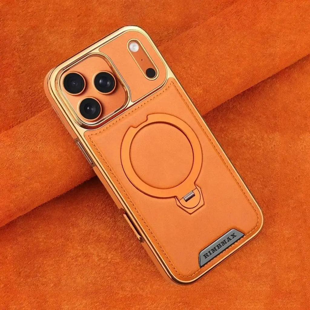 MagSafe Leather Phone Case with Ring Stand