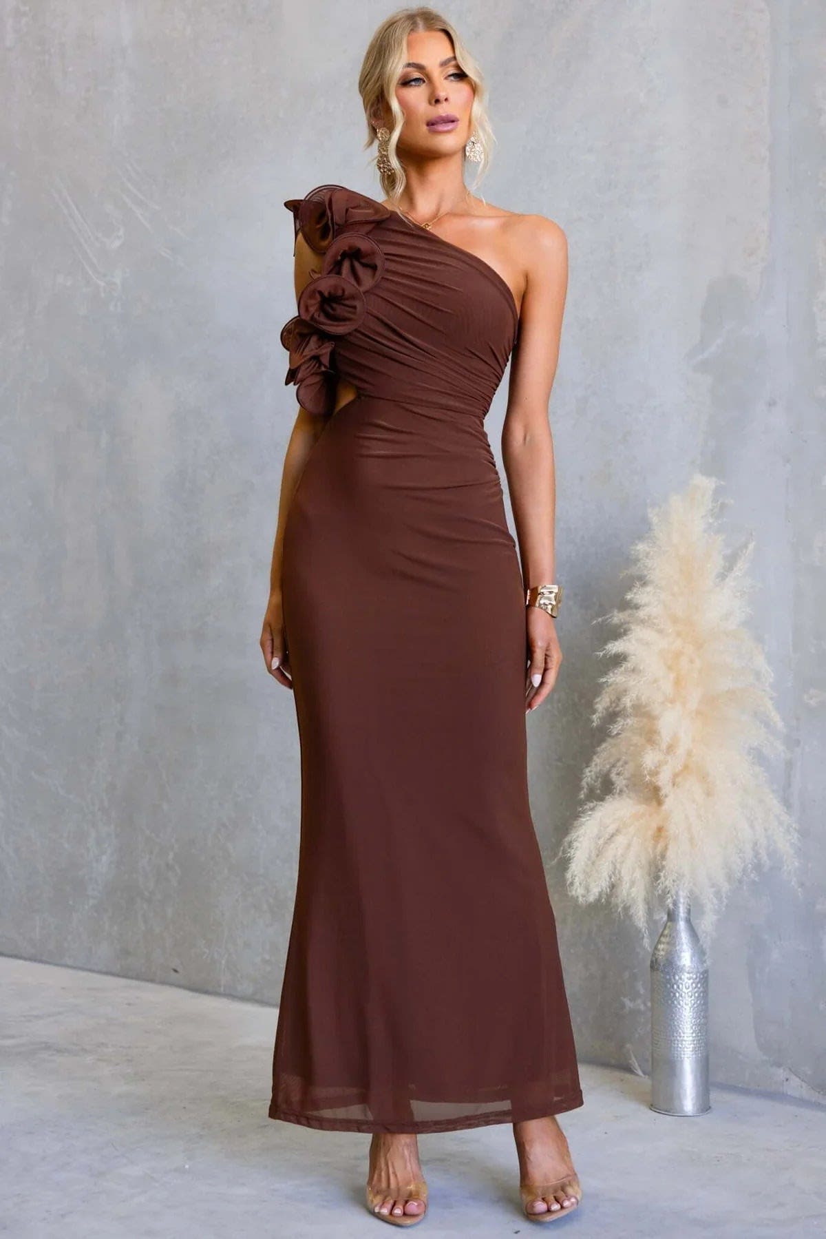 Kaia Cascading Ruffle One Shoulder Maxi Dress_10
