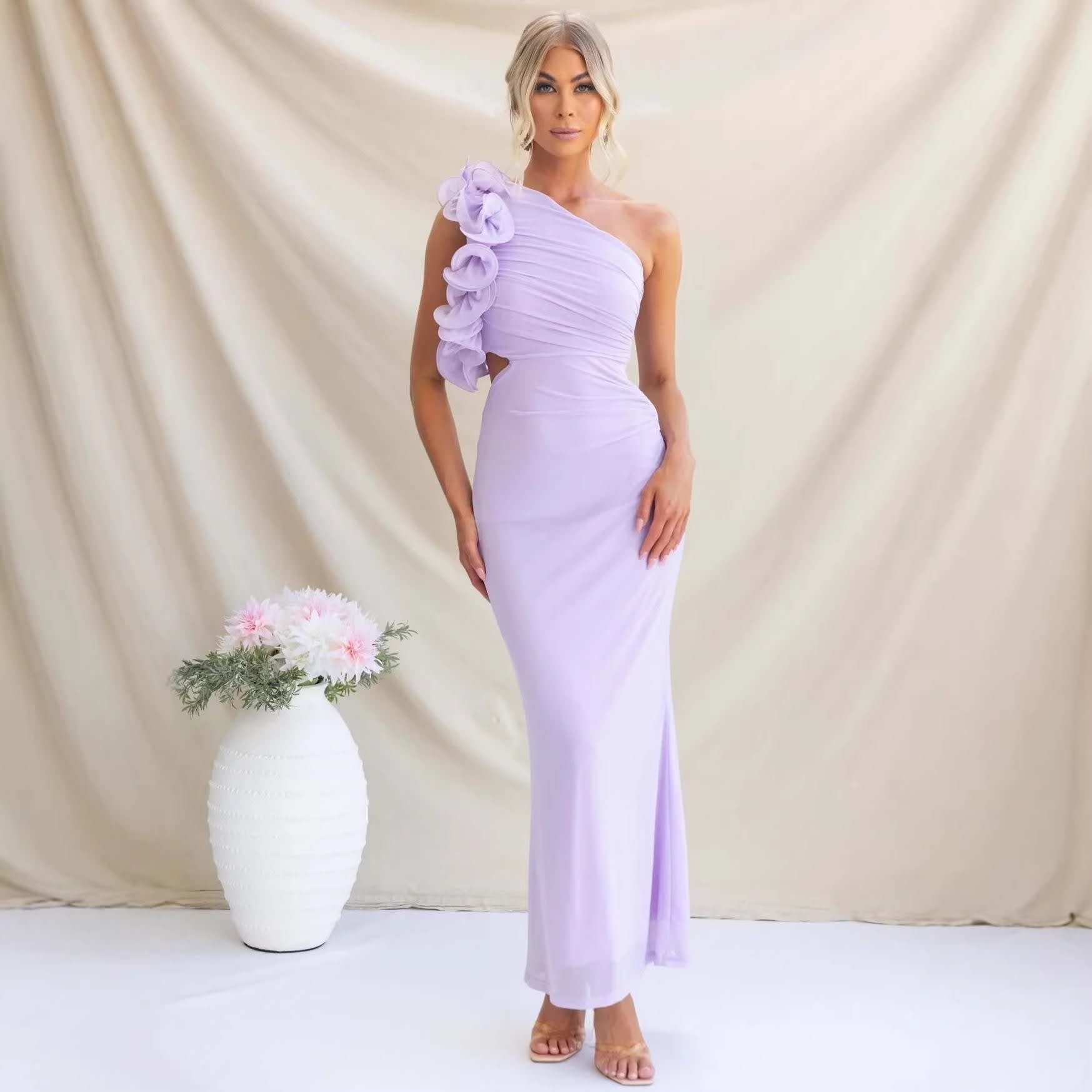 Kaia Cascading Ruffle One Shoulder Maxi Dress_4