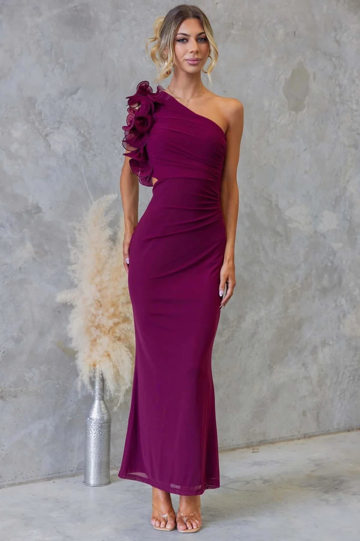 Kaia Cascading Ruffle One Shoulder Maxi Dress_5
