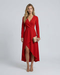 Emilia Long Sleeve Wrap Midi Dress_1