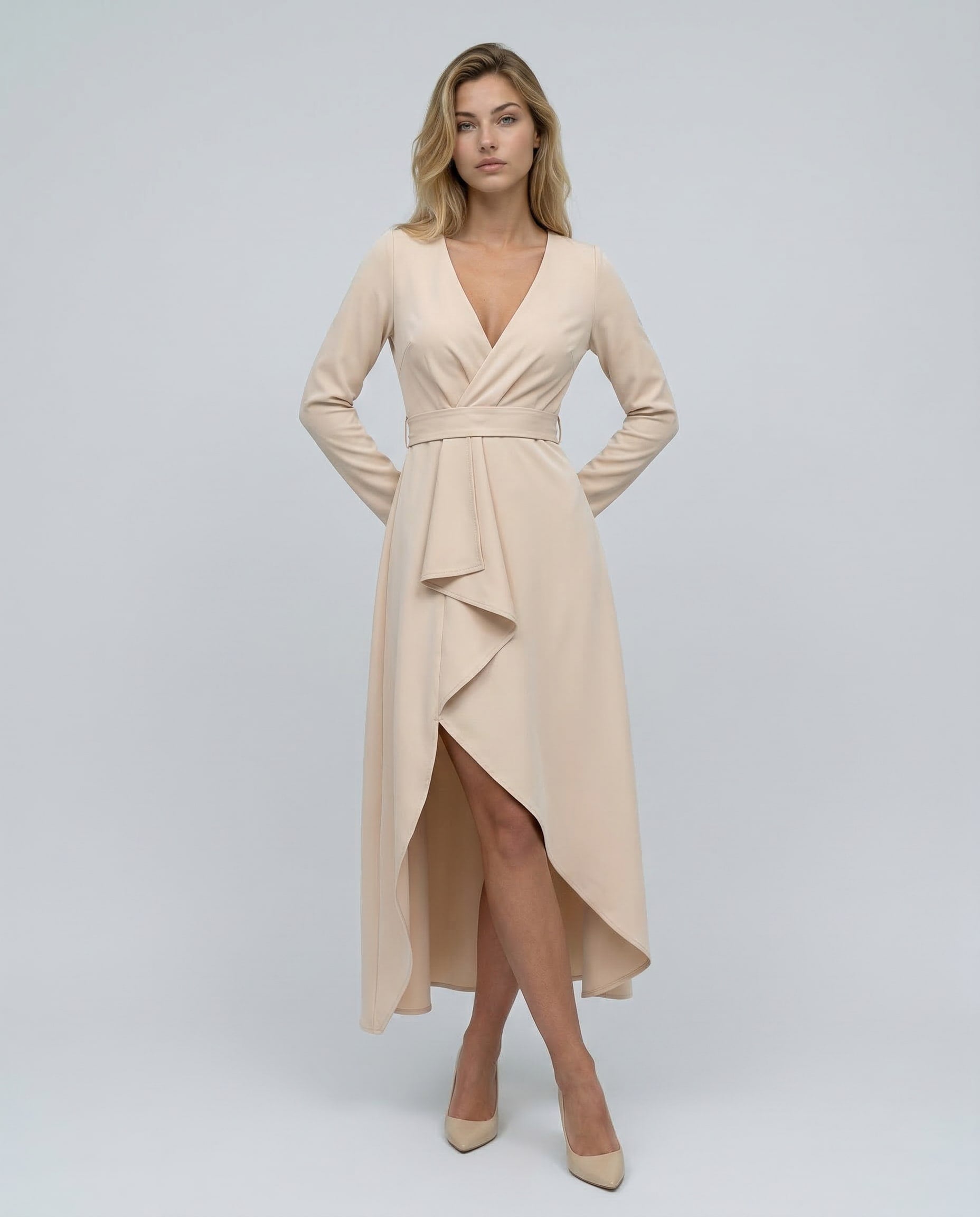 Emilia Long Sleeve Wrap Midi Dress_23