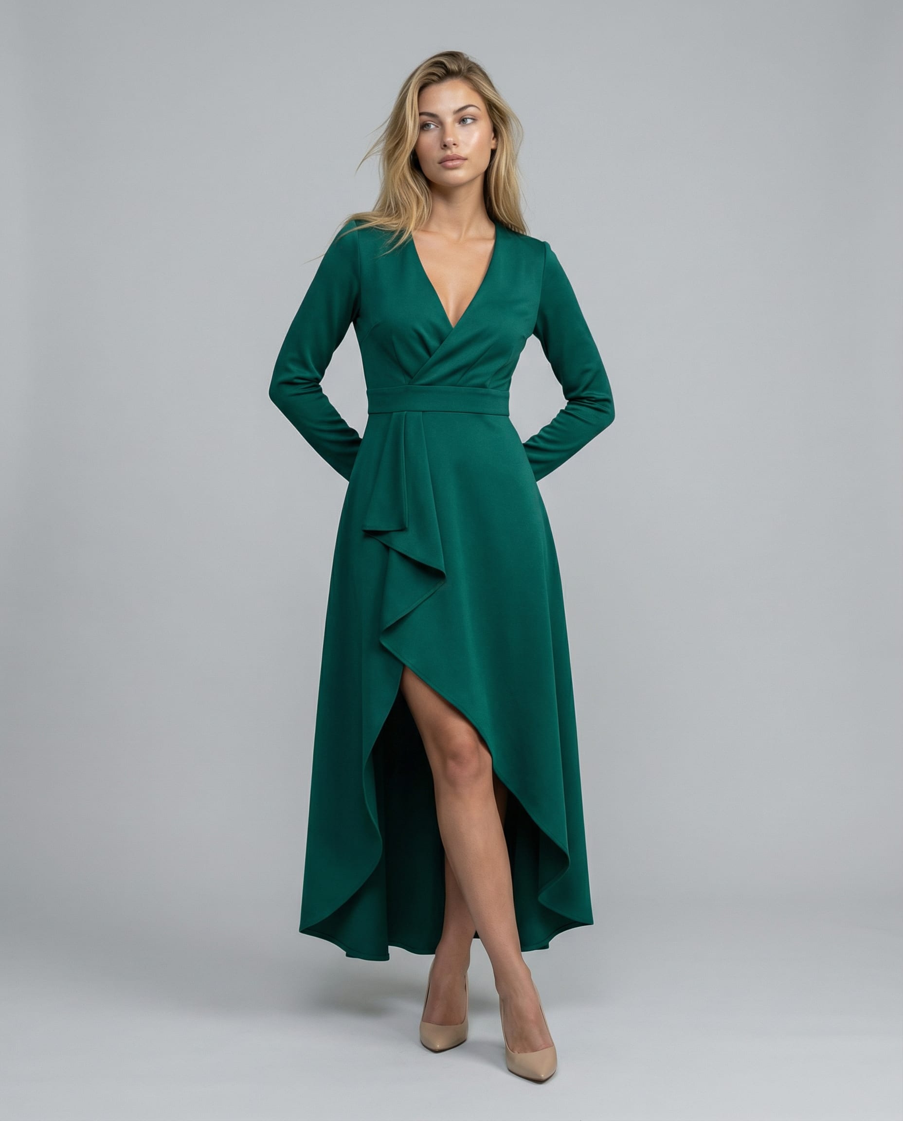Emilia Long Sleeve Wrap Midi Dress_31