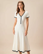 Alessia Contrast Trim Knit Midi Dress_1