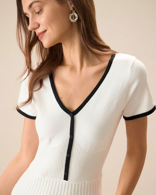 Alessia Contrast Trim Knit Midi Dress_2