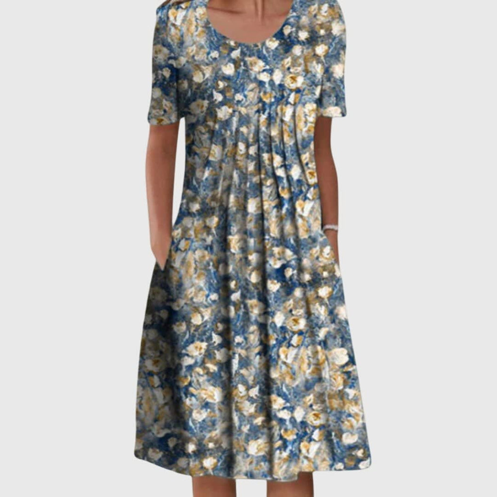 Ulrike Short Sleeve Floral Midi Dress_4