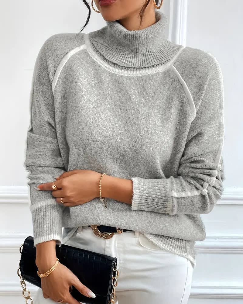 Sigrid Contrast Trim Turtleneck Sweater_2