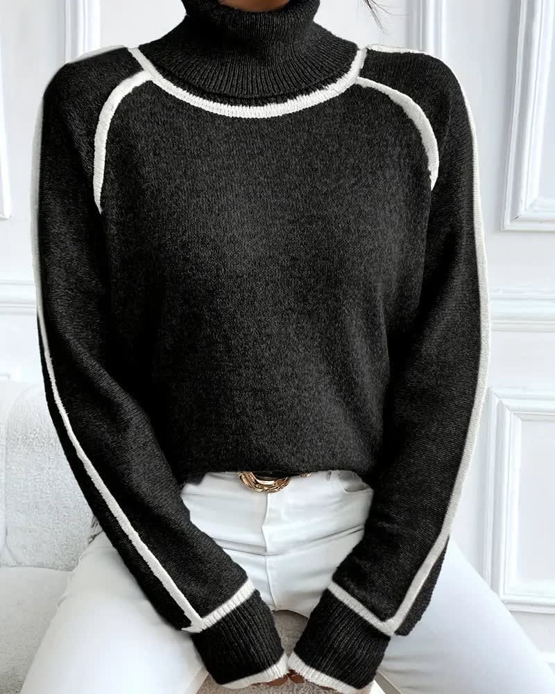 Sigrid Contrast Trim Turtleneck Sweater_3