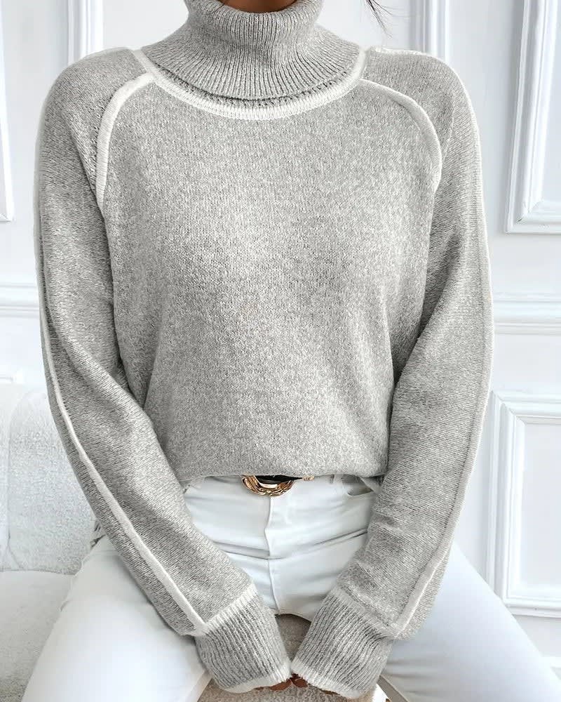 Sigrid Contrast Trim Turtleneck Sweater_5