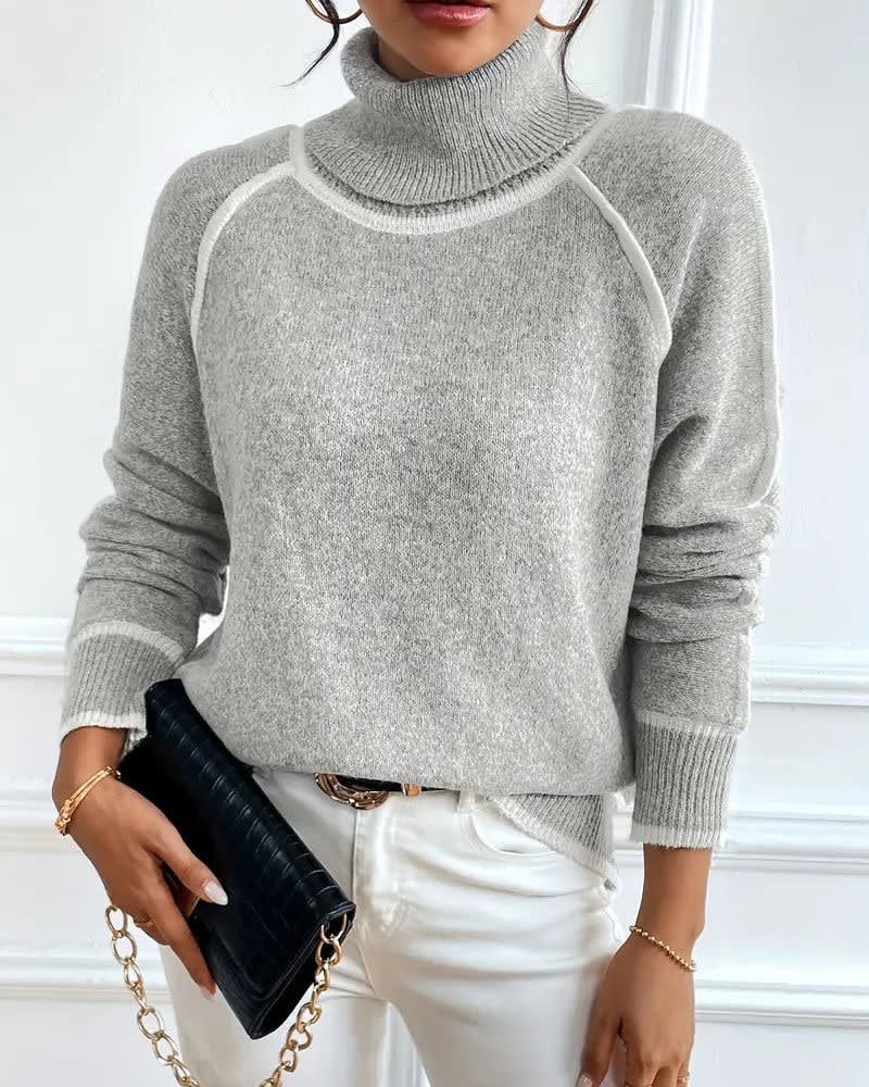 Sigrid Contrast Trim Turtleneck Sweater_7