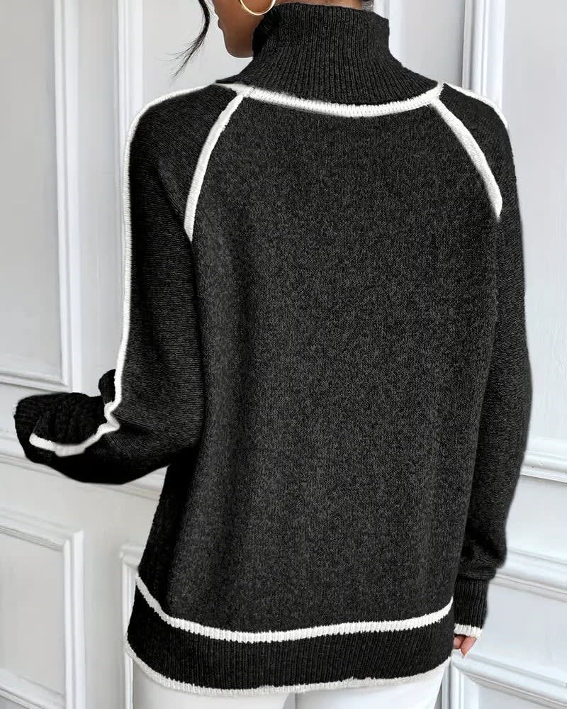 Sigrid Contrast Trim Turtleneck Sweater_9