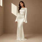 Thea Bell Sleeve Satin Maxi Dress_1