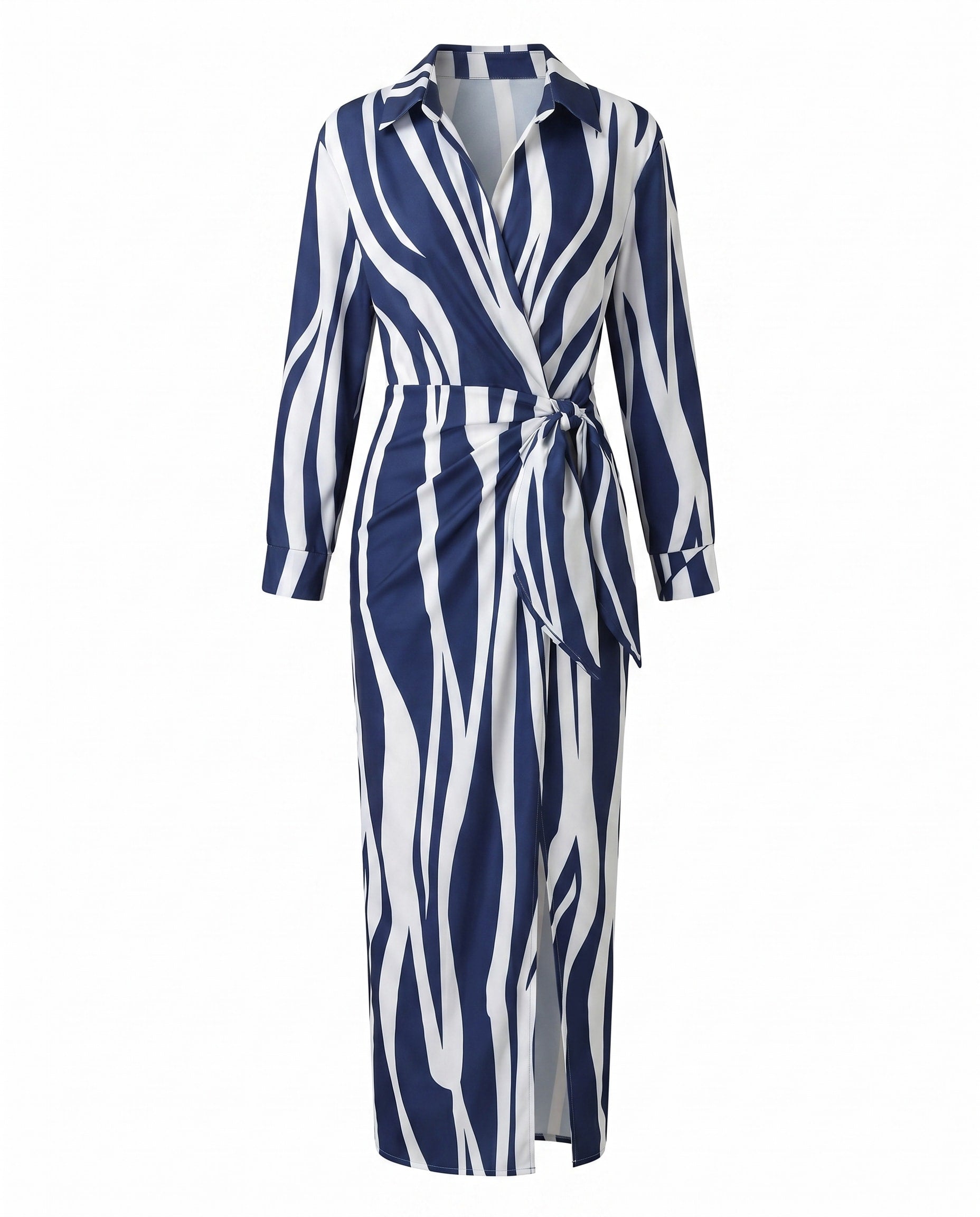 Nele Leaf Print Wrap Maxi Dress_10