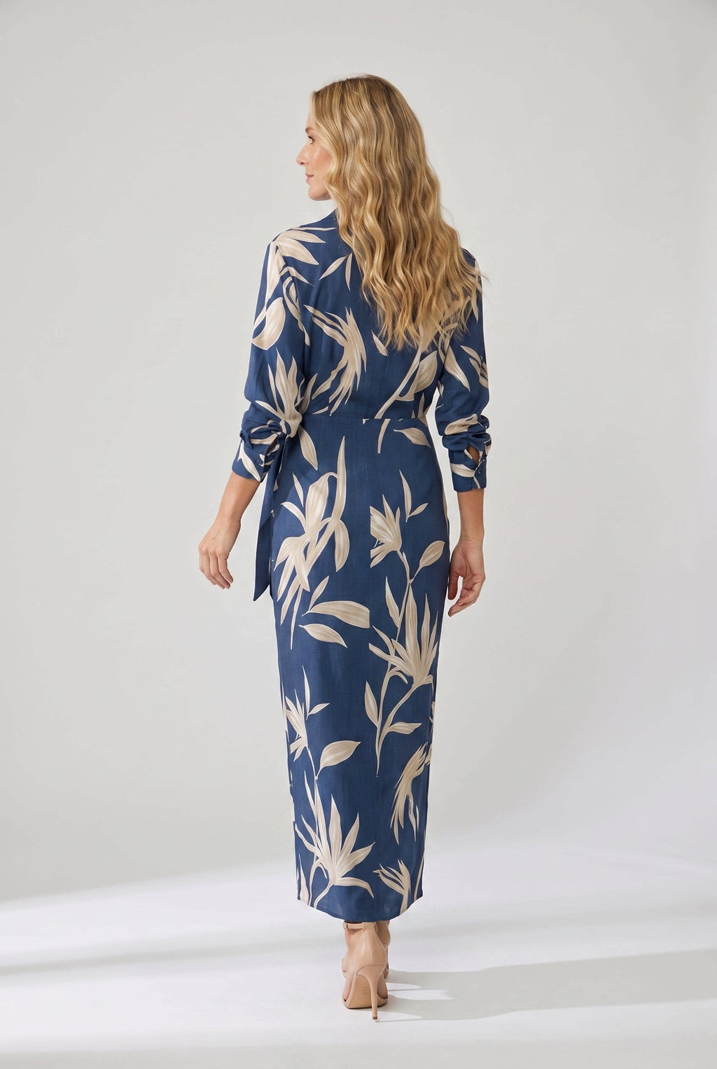 Nele Leaf Print Wrap Maxi Dress_4
