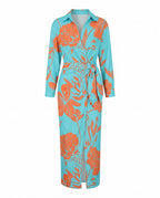 Nele Leaf Print Wrap Maxi Dress_7