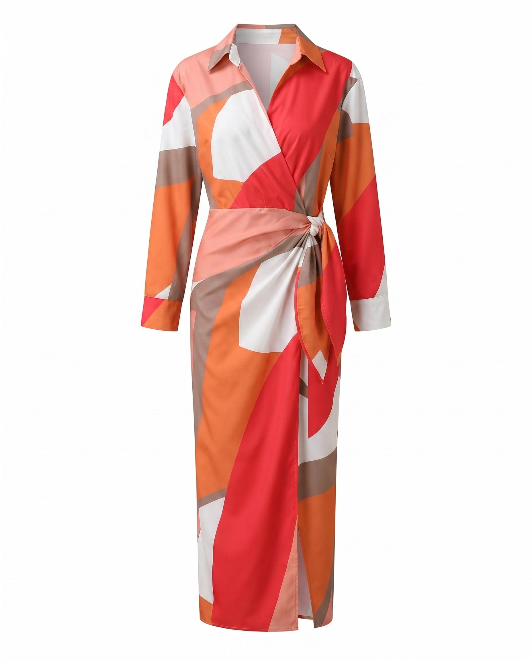 Nele Leaf Print Wrap Maxi Dress_8