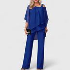 Uxue Cape Sleeve Two Piece Pant Set_2