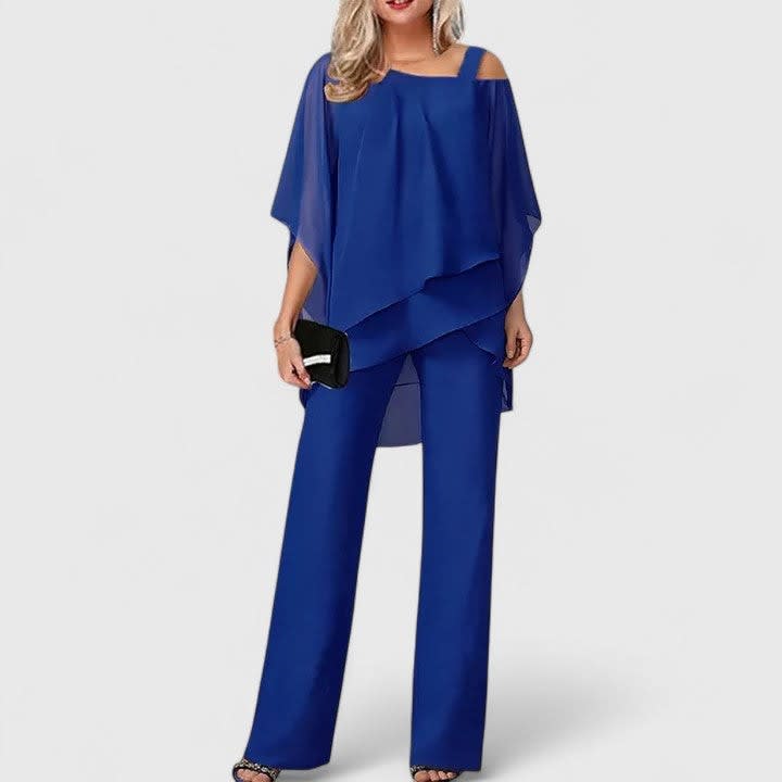 Uxue Cape Sleeve Two Piece Pant Set_2