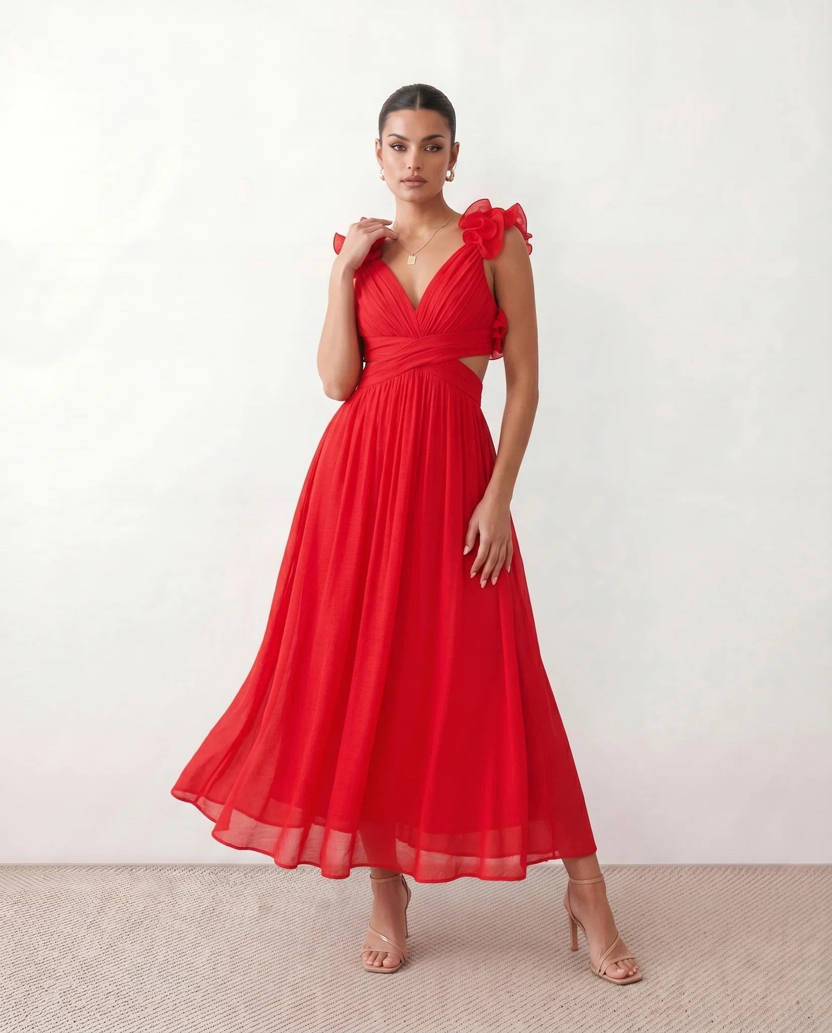 Milena Cutout A-Line Midi Dress_9