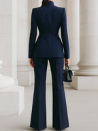 Marina Stand Collar Blazer Pant Suit_8