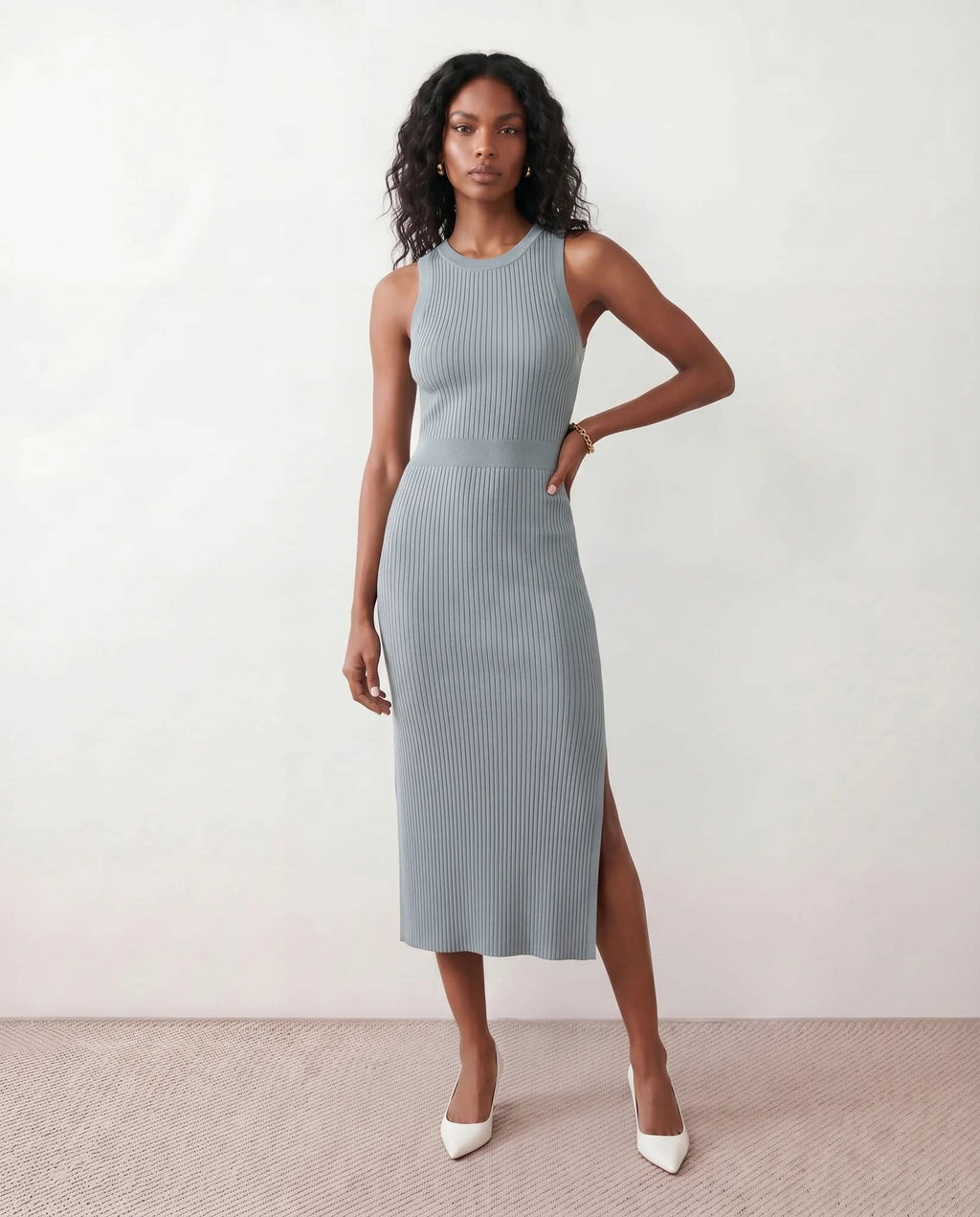 Serena Sleeveless Ribbed Midi Dress_9