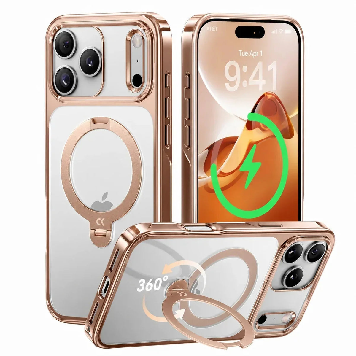 360 Rotating Ring Stand MagSafe iPhone Case