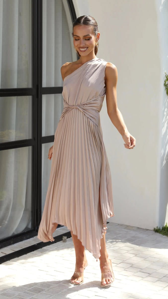 Rosa One Shoulder Pleated Midi Dress_15