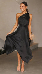 Rosa One Shoulder Pleated Midi Dress_19