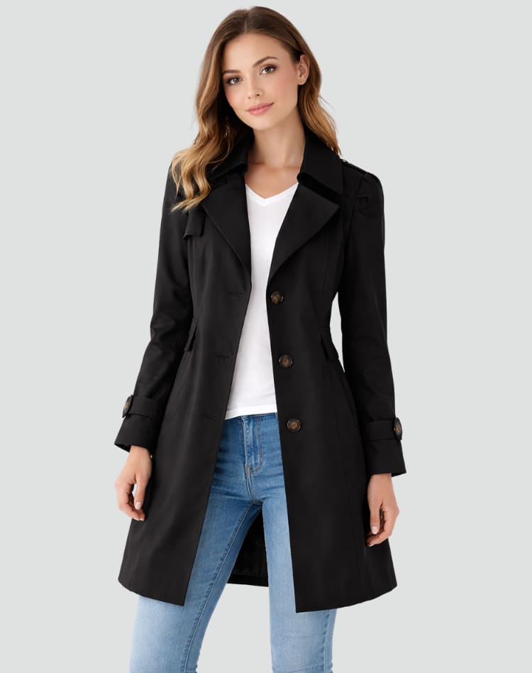 Lucile Slim Fit Lightweight Trench Coat_4