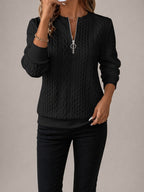 Maja Cable Texture Quarter Zip Sweatshirt_3