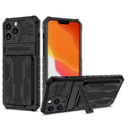 Heavy Duty iPhone Case Card Holder Kickstand
