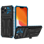 Heavy Duty iPhone Case Card Holder Kickstand